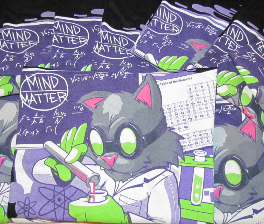 Mind Over Matter T-Shirt (Mad Scientist Cat) 