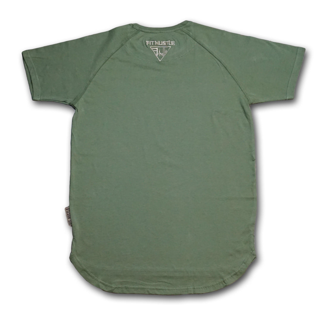 Premium Hustler Scallop Tee - Olive