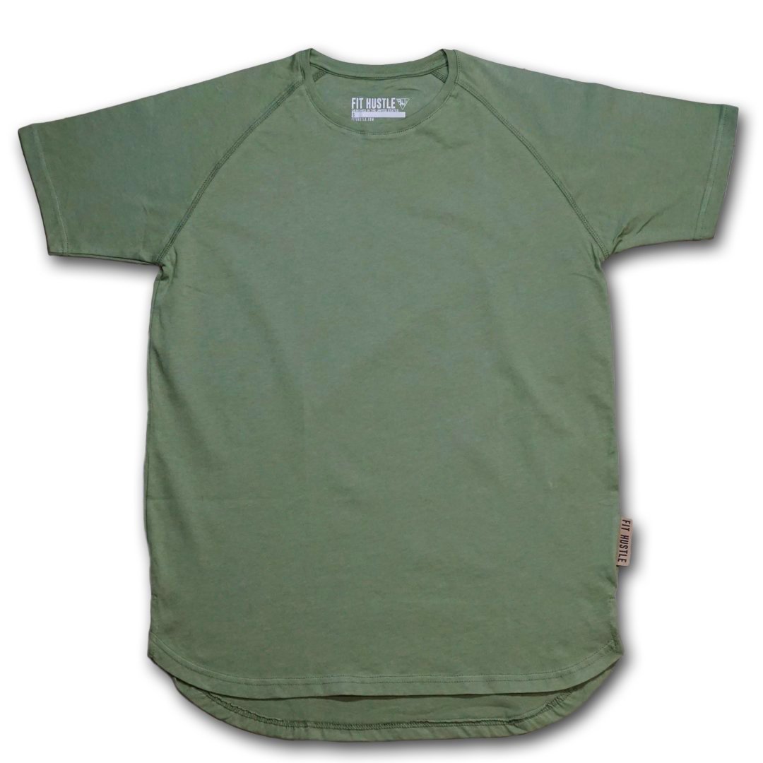 Premium Hustler Scallop Tee - Olive