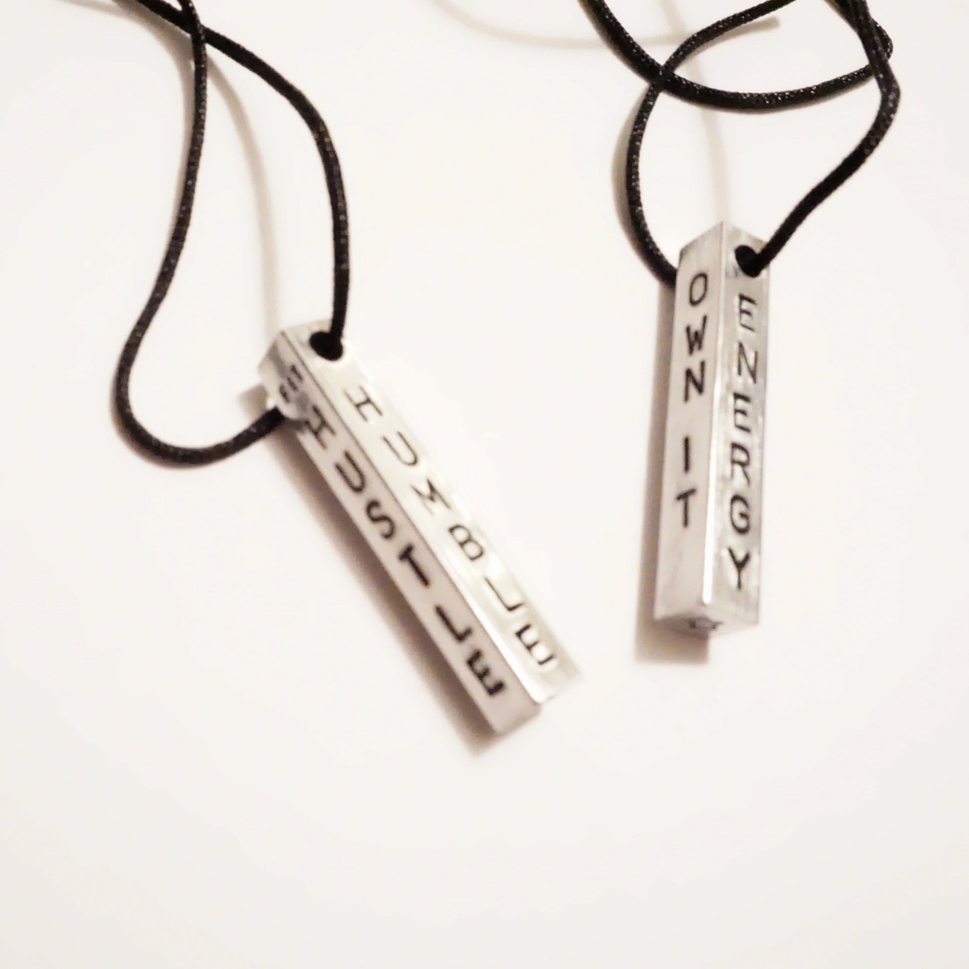 "The Core Values" - Aluminum/Black Cord - Motivation Necklace