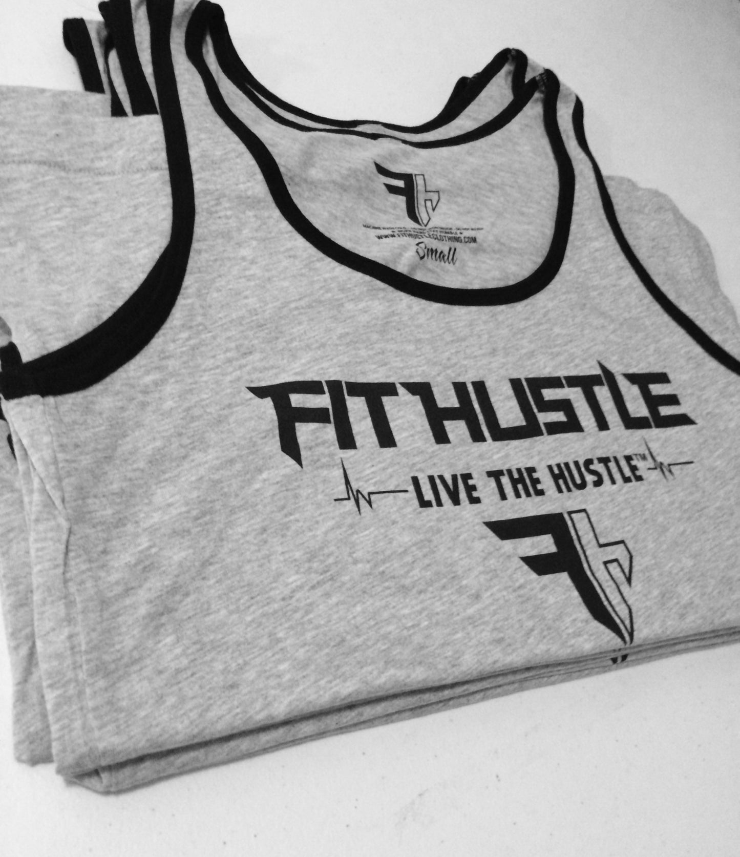 Athletic Heather (90/10)/Blk Pure Fit Hustle Nutritional Facts Tank Front